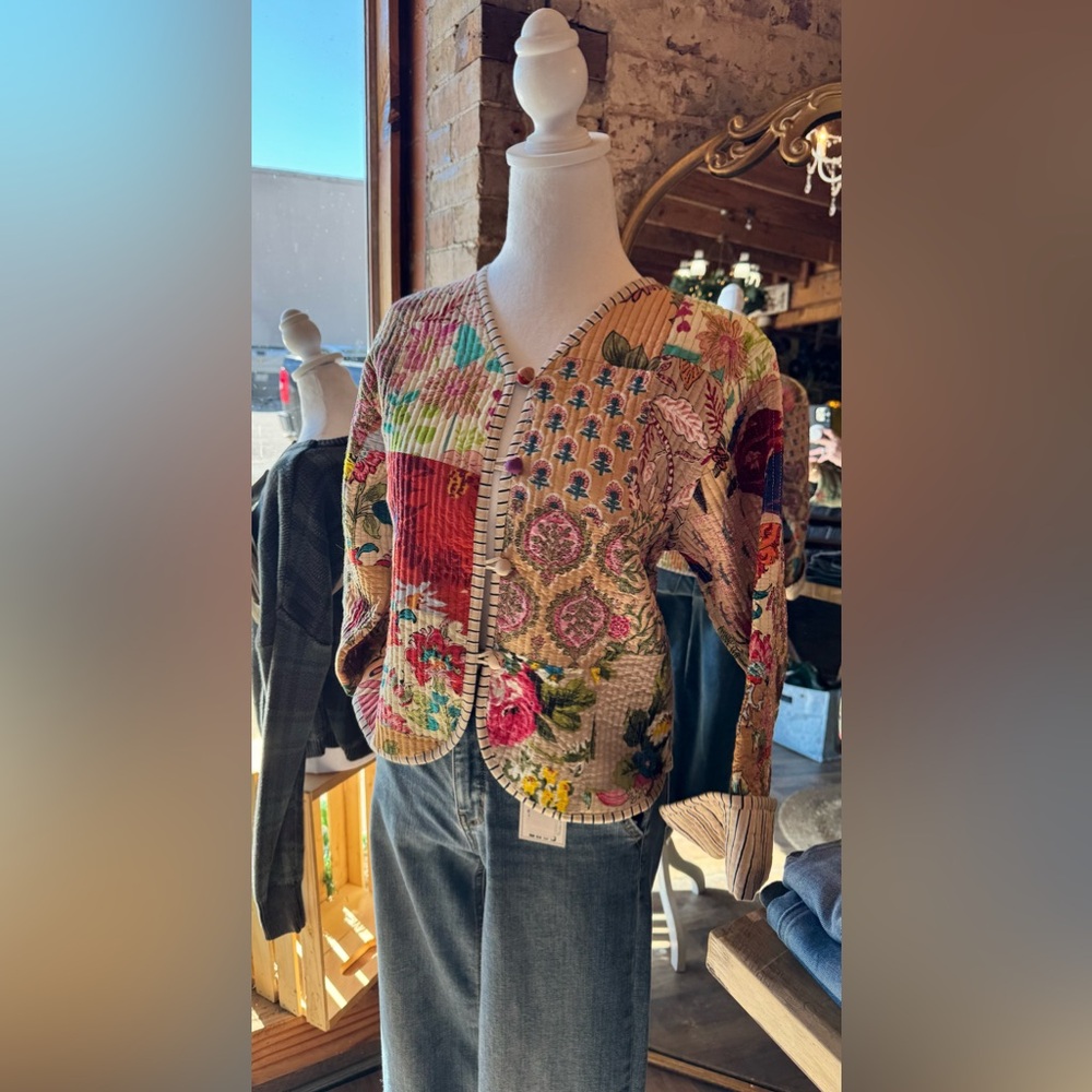 Quilted Patchwork Jacket | Floral Boho Cottagecore | S M L‎